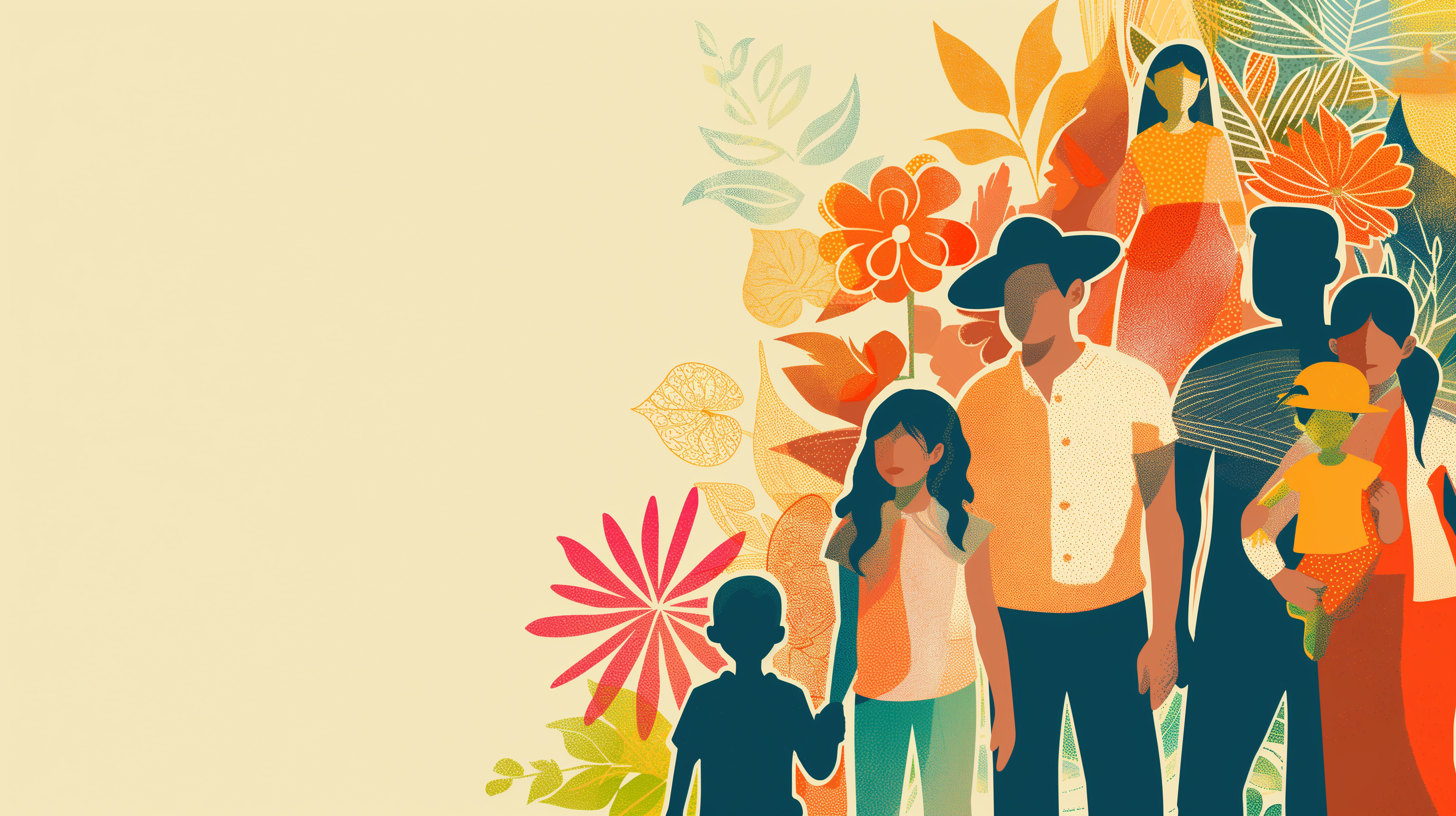light and flowery representative of hispanic family and community
