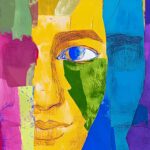 Abstract Colorful Faces Modern Art Painting Multicolored Portrait